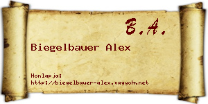 Biegelbauer Alex névjegykártya